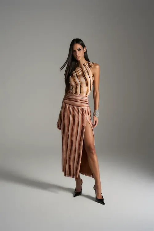 Saia Stripe Marmorizada - Única