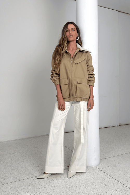 Calça Alfaiataria Cinto - Off White