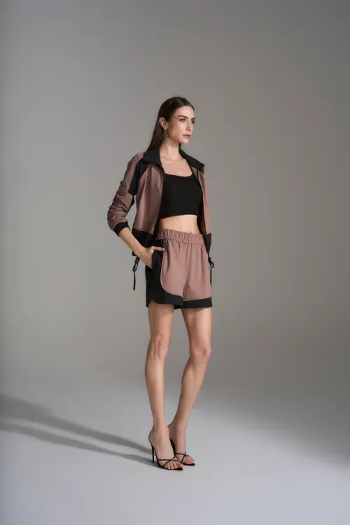 Conjunto Short Welness Urban - Preto / Avelã