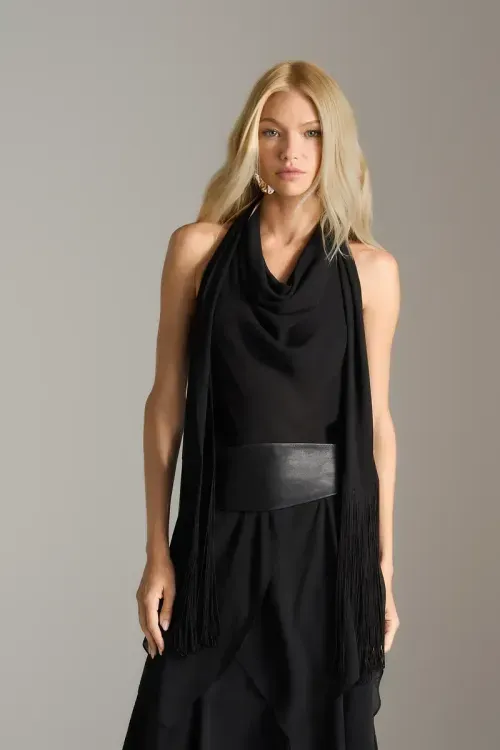 Blusa Frente Única Franja - Preto