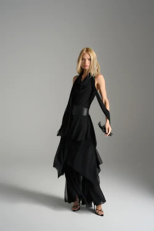 Blusa Frente Única Franja - Preto