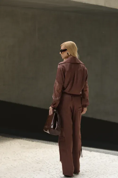 Conjunto Mix Renda e Textura - Cacau