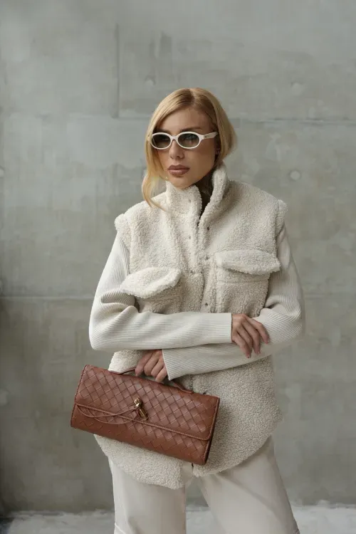 Casaco Fur Tricot - Natural