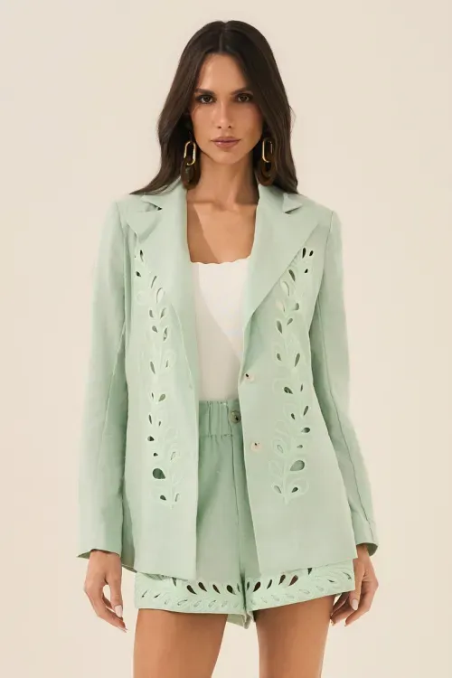 Conjunto Bordado Luxo - Verde Menta