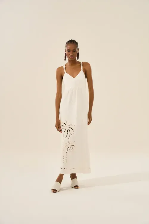 Vestido Trama Coqueiro - Off White