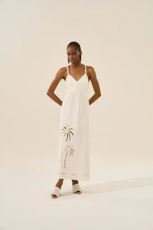 Vestido Trama Coqueiro - Off White