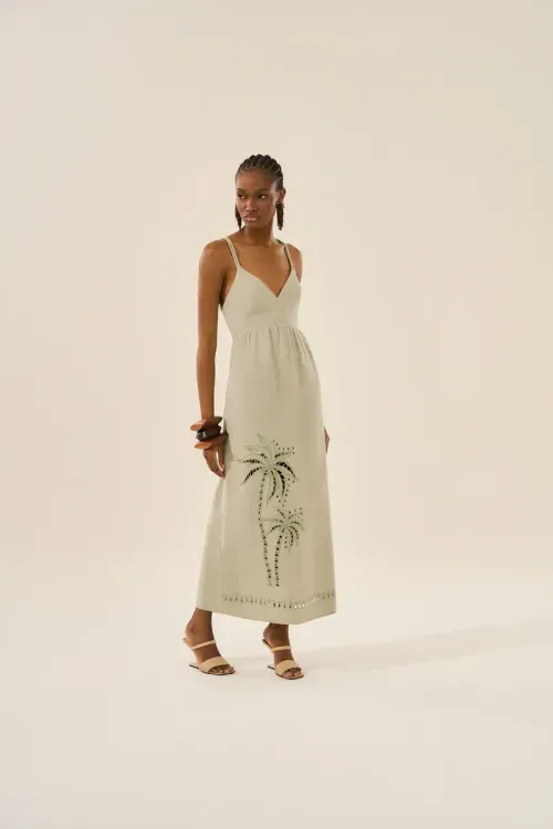 Vestido Trama Coqueiro - Verde Sage