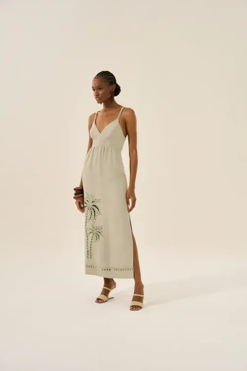 Vestido Trama Coqueiro - Verde Sage