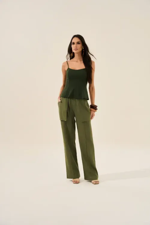 Blusa Recortes - Olive