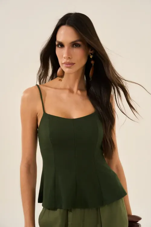 Blusa Recortes - Olive