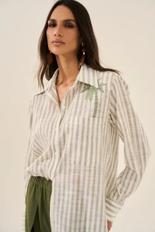 Camisa Bord Palm - Única