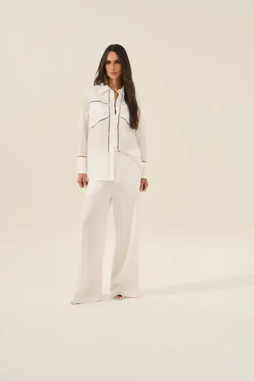 Calça Linho Minimal Chic - Off White