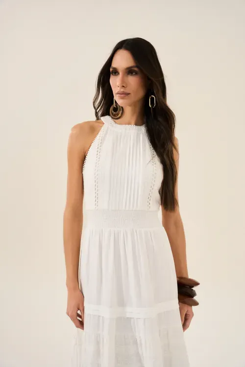 Vestido Atelier Saia Pregas - Off White