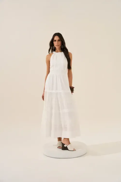 Vestido Atelier Saia Pregas - Off White