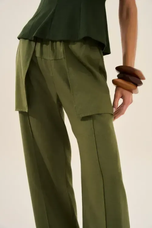 Calça Linho Easy Chic - Olive