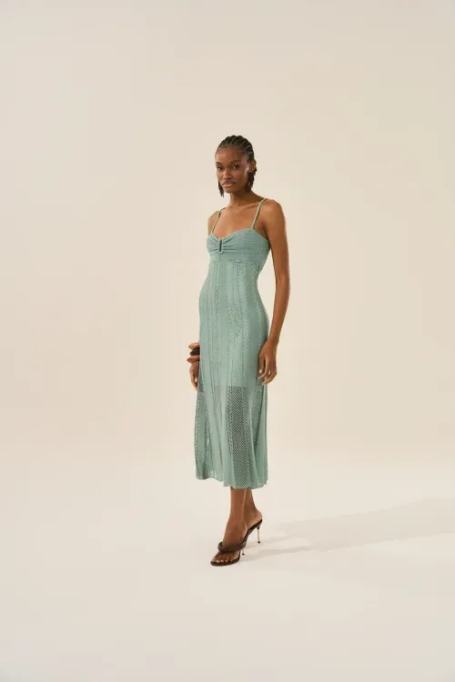 Vestido Tricot Tramas - Salvia