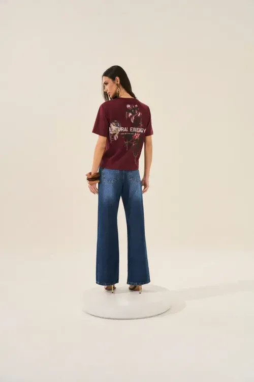 Calça Wide Leg - Jeans Escuro