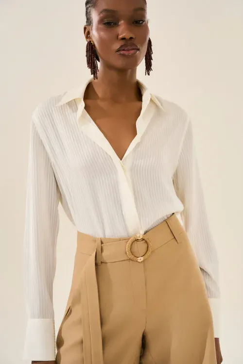 Camisa White Stripe  - Off White