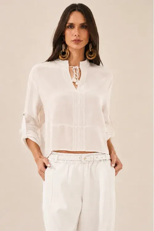 Blusa 100% Seda - Off White