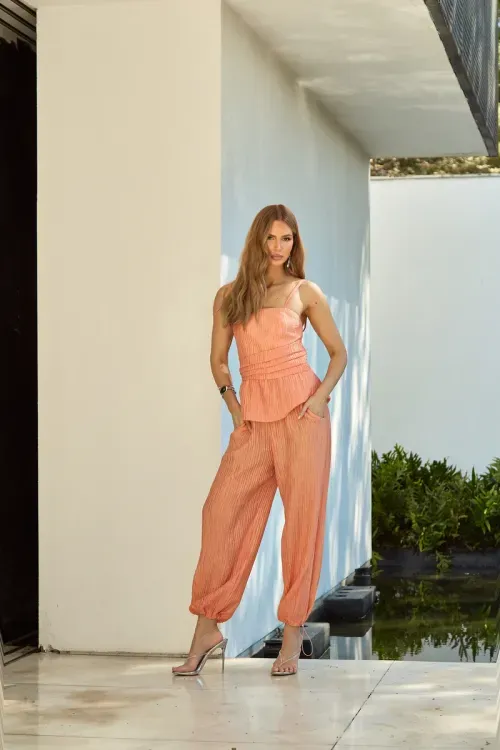 Conjunto Plisse - Coral Flame