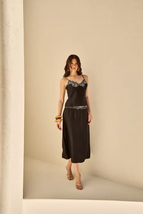 Conjunto Saia Lace Exclusive – Preto