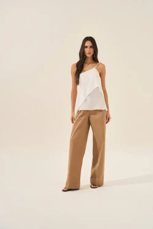 Blusa Assimétrica Metal – Off White