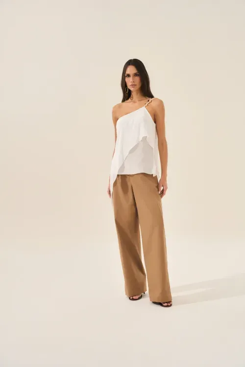Blusa Assimétrica Metal – Off White
