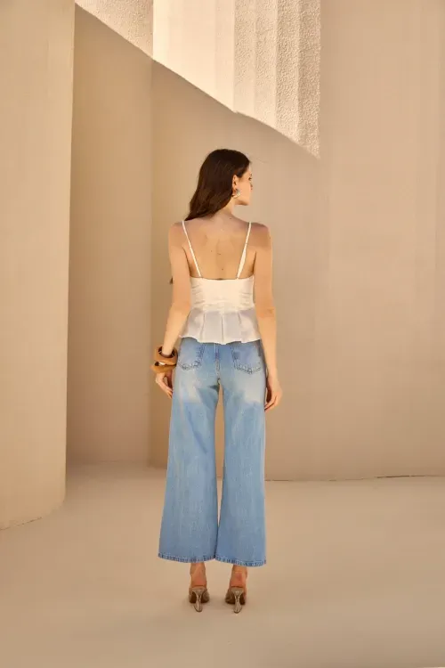 Blusa Cotton Peplum - Off White