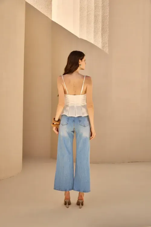Blusa Cotton Peplum - Off White
