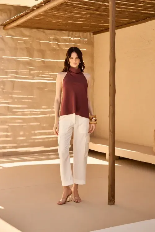 Calça Bolsos Basic Chic – Off White