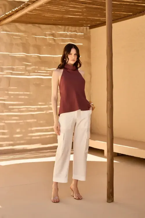 Calça Bolsos Basic Chic – Off White
