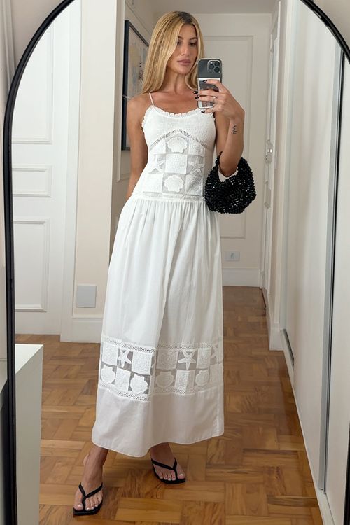 Vestido Guipure Mediterrâneo - Off White